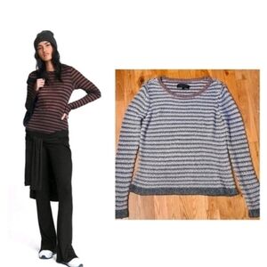 Rag and Bone Striped Metallic Lurex Long Sleeve Sweater Size Small Cabincore